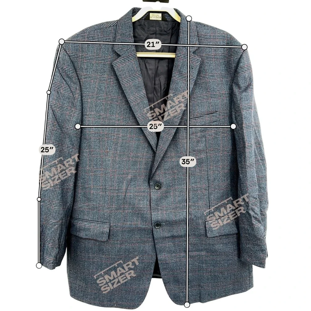 Jos. A. Bank Sport Coat Mens 50L Blue Glen Plaid 100% Wool Signature Big & Tall